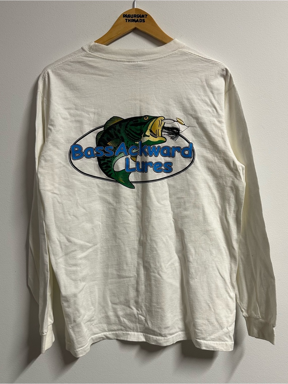 90s Jensen Bass Ackward Lures Fishing Long Sleeve Shirt